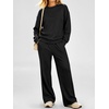 image:imageANRABESS Two Piece Sets for Women Lounge Fall Outfits Sweatsuits  Cozy Fleece Long Sleeve Pullover amp Wide Leg Pants Matching SetCasual LoungewearAirport Travel ClothingWorkout TracksuitsBlack
