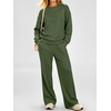 image:imageANRABESS Two Piece Sets for Women Lounge Fall Outfits Sweatsuits  Cozy Fleece Long Sleeve Pullover amp Wide Leg Pants Matching SetCasual LoungewearAirport Travel ClothingWorkout TracksuitsArmy Green