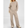 image:imageANRABESS Two Piece Sets for Women Lounge Fall Outfits Sweatsuits  Cozy Fleece Long Sleeve Pullover amp Wide Leg Pants Matching SetCasual LoungewearAirport Travel ClothingWorkout TracksuitsGrey Beige