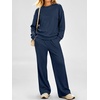 image:imageANRABESS Two Piece Sets for Women Lounge Fall Outfits Sweatsuits  Cozy Fleece Long Sleeve Pullover amp Wide Leg Pants Matching SetCasual LoungewearAirport Travel ClothingWorkout TracksuitsNavy Blue