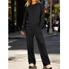 image:imageANRABESS Two Piece Sets for Women Lounge Fall Outfits Sweatsuits  Cozy Fleece Long Sleeve Pullover amp Wide Leg Pants Matching SetCasual LoungewearAirport Travel ClothingWorkout TracksuitsBlack