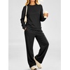 image:imageANRABESS Two Piece Sets for Women Lounge Fall Outfits Sweatsuits  Cozy Fleece Long Sleeve Pullover amp Wide Leg Pants Matching SetCasual LoungewearAirport Travel ClothingWorkout TracksuitsBlack
