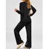 image:imageANRABESS Two Piece Sets for Women Lounge Fall Outfits Sweatsuits  Cozy Fleece Long Sleeve Pullover amp Wide Leg Pants Matching SetCasual LoungewearAirport Travel ClothingWorkout TracksuitsBlack