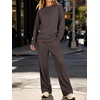 image:imageANRABESS Two Piece Sets for Women Lounge Fall Outfits Sweatsuits  Cozy Fleece Long Sleeve Pullover amp Wide Leg Pants Matching SetCasual LoungewearAirport Travel ClothingWorkout TracksuitsBrown
