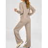 image:imageANRABESS Two Piece Sets for Women Lounge Fall Outfits Sweatsuits  Cozy Fleece Long Sleeve Pullover amp Wide Leg Pants Matching SetCasual LoungewearAirport Travel ClothingWorkout TracksuitsGrey Beige