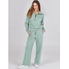 image:imageANRABESS Women 2 Piece Set Sweatsuits Lounge Fall Outfits  Quarter Zip Pullover Wide Leg Pants amp Pockets Matching SetCasual Travel Fashion Airport Vacation ClothingSweat Track SuitsPea Green