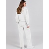 image:imageANRABESS Women 2 Piece Set Sweatsuits Lounge Fall Outfits  Quarter Zip Pullover Wide Leg Pants amp Pockets Matching SetCasual Travel Fashion Airport Vacation ClothingSweat Track SuitsWhite
