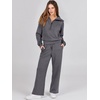 image:imageANRABESS Women 2 Piece Set Sweatsuits Lounge Fall Outfits  Quarter Zip Pullover Wide Leg Pants amp Pockets Matching SetCasual Travel Fashion Airport Vacation ClothingSweat Track SuitsDark Grey