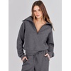 image:imageANRABESS Women 2 Piece Set Sweatsuits Lounge Fall Outfits  Quarter Zip Pullover Wide Leg Pants amp Pockets Matching SetCasual Travel Fashion Airport Vacation ClothingSweat Track SuitsDark Grey