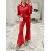 image:imageANRABESS Women 2 Piece Set Sweatsuits Lounge Fall Outfits  Quarter Zip Pullover Wide Leg Pants amp Pockets Matching SetCasual Travel Fashion Airport Vacation ClothingSweat Track SuitsBright Red