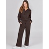 image:imageANRABESS Women 2 Piece Set Sweatsuits Lounge Fall Outfits  Quarter Zip Pullover Wide Leg Pants amp Pockets Matching SetCasual Travel Fashion Airport Vacation ClothingSweat Track SuitsCoffee