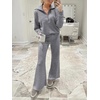 image:imageANRABESS Women 2 Piece Set Sweatsuits Lounge Fall Outfits  Quarter Zip Pullover Wide Leg Pants amp Pockets Matching SetCasual Travel Fashion Airport Vacation ClothingSweat Track SuitsGrey
