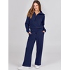 image:imageANRABESS Women 2 Piece Set Sweatsuits Lounge Fall Outfits  Quarter Zip Pullover Wide Leg Pants amp Pockets Matching SetCasual Travel Fashion Airport Vacation ClothingSweat Track SuitsNavy Blue