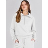 image:imageANRABESS Women 2 Piece Set Sweatsuits Lounge Fall Outfits  Quarter Zip Pullover Wide Leg Pants amp Pockets Matching SetCasual Travel Fashion Airport Vacation ClothingSweat Track SuitsWhite