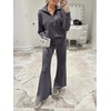 image:imageANRABESS Women 2 Piece Set Sweatsuits Lounge Fall Outfits  Quarter Zip Pullover Wide Leg Pants amp Pockets Matching SetCasual Travel Fashion Airport Vacation ClothingSweat Track SuitsDark Grey