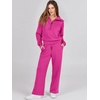 image:imageANRABESS Women 2 Piece Set Sweatsuits Lounge Fall Outfits  Quarter Zip Pullover Wide Leg Pants amp Pockets Matching SetCasual Travel Fashion Airport Vacation ClothingSweat Track SuitsHot Pink