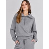 image:imageANRABESS Women 2 Piece Set Sweatsuits Lounge Fall Outfits  Quarter Zip Pullover Wide Leg Pants amp Pockets Matching SetCasual Travel Fashion Airport Vacation ClothingSweat Track SuitsGrey