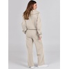 image:imageANRABESS Women 2 Piece Set Sweatsuits Lounge Fall Outfits  Quarter Zip Pullover Wide Leg Pants amp Pockets Matching SetCasual Travel Fashion Airport Vacation ClothingSweat Track SuitsLight Khaki