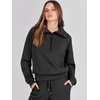 image:imageANRABESS Women 2 Piece Set Sweatsuits Lounge Fall Outfits  Quarter Zip Pullover Wide Leg Pants amp Pockets Matching SetCasual Travel Fashion Airport Vacation ClothingSweat Track SuitsBlack