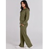 image:imageANRABESS Women 2 Piece Set Sweatsuits Lounge Fall Outfits  Quarter Zip Pullover Wide Leg Pants amp Pockets Matching SetCasual Travel Fashion Airport Vacation ClothingSweat Track SuitsOlive