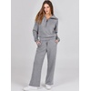 image:imageANRABESS Women 2 Piece Set Sweatsuits Lounge Fall Outfits  Quarter Zip Pullover Wide Leg Pants amp Pockets Matching SetCasual Travel Fashion Airport Vacation ClothingSweat Track SuitsGrey
