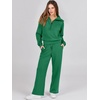 image:imageANRABESS Women 2 Piece Set Sweatsuits Lounge Fall Outfits  Quarter Zip Pullover Wide Leg Pants amp Pockets Matching SetCasual Travel Fashion Airport Vacation ClothingSweat Track SuitsGreen