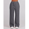 image:imageANRABESS Women 2 Piece Set Sweatsuits Lounge Fall Outfits  Quarter Zip Pullover Wide Leg Pants amp Pockets Matching SetCasual Travel Fashion Airport Vacation ClothingSweat Track SuitsDark Grey