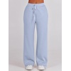 image:imageANRABESS Women 2 Piece Set Sweatsuits Lounge Fall Outfits  Quarter Zip Pullover Wide Leg Pants amp Pockets Matching SetCasual Travel Fashion Airport Vacation ClothingSweat Track SuitsSky Blue