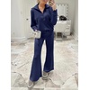 image:imageANRABESS Women 2 Piece Set Sweatsuits Lounge Fall Outfits  Quarter Zip Pullover Wide Leg Pants amp Pockets Matching SetCasual Travel Fashion Airport Vacation ClothingSweat Track SuitsNavy Blue