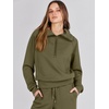 image:imageANRABESS Women 2 Piece Set Sweatsuits Lounge Fall Outfits  Quarter Zip Pullover Wide Leg Pants amp Pockets Matching SetCasual Travel Fashion Airport Vacation ClothingSweat Track SuitsOlive