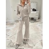 image:imageANRABESS Women 2 Piece Set Sweatsuits Lounge Fall Outfits  Quarter Zip Pullover Wide Leg Pants amp Pockets Matching SetCasual Travel Fashion Airport Vacation ClothingSweat Track SuitsLight Khaki