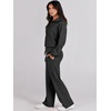 image:imageANRABESS Women 2 Piece Set Sweatsuits Lounge Fall Outfits  Quarter Zip Pullover Wide Leg Pants amp Pockets Matching SetCasual Travel Fashion Airport Vacation ClothingSweat Track SuitsBlack