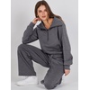 image:imageANRABESS Women 2 Piece Set Sweatsuits Lounge Fall Outfits  Quarter Zip Pullover Wide Leg Pants amp Pockets Matching SetCasual Travel Fashion Airport Vacation ClothingSweat Track SuitsDark Grey