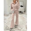 image:imageANRABESS Women 2 Piece Set Sweatsuits Lounge Fall Outfits  Quarter Zip Pullover Wide Leg Pants amp Pockets Matching SetCasual Travel Fashion Airport Vacation ClothingSweat Track SuitsKhaki