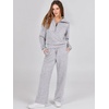 image:imageANRABESS Women 2 Piece Set Sweatsuits Lounge Fall Outfits  Quarter Zip Pullover Wide Leg Pants amp Pockets Matching SetCasual Travel Fashion Airport Vacation ClothingSweat Track SuitsLight Grey