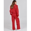 image:imageANRABESS Women 2 Piece Set Sweatsuits Lounge Fall Outfits  Quarter Zip Pullover Wide Leg Pants amp Pockets Matching SetCasual Travel Fashion Airport Vacation ClothingSweat Track SuitsBright Red