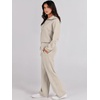image:imageANRABESS Women 2 Piece Set Sweatsuits Lounge Fall Outfits  Quarter Zip Pullover Wide Leg Pants amp Pockets Matching SetCasual Travel Fashion Airport Vacation ClothingSweat Track SuitsLight Khaki