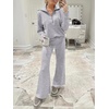 image:imageANRABESS Women 2 Piece Set Sweatsuits Lounge Fall Outfits  Quarter Zip Pullover Wide Leg Pants amp Pockets Matching SetCasual Travel Fashion Airport Vacation ClothingSweat Track SuitsLight Grey