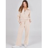 image:imageANRABESS Women 2 Piece Set Sweatsuits Lounge Fall Outfits  Quarter Zip Pullover Wide Leg Pants amp Pockets Matching SetCasual Travel Fashion Airport Vacation ClothingSweat Track SuitsApricot