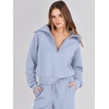 image:imageANRABESS Women 2 Piece Set Sweatsuits Lounge Fall Outfits  Quarter Zip Pullover Wide Leg Pants amp Pockets Matching SetCasual Travel Fashion Airport Vacation ClothingSweat Track SuitsSky Blue
