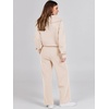 image:imageANRABESS Women 2 Piece Set Sweatsuits Lounge Fall Outfits  Quarter Zip Pullover Wide Leg Pants amp Pockets Matching SetCasual Travel Fashion Airport Vacation ClothingSweat Track SuitsApricot