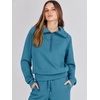 image:imageANRABESS Women 2 Piece Set Sweatsuits Lounge Fall Outfits  Quarter Zip Pullover Wide Leg Pants amp Pockets Matching SetCasual Travel Fashion Airport Vacation ClothingSweat Track SuitsLake Blue