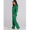 image:imageANRABESS Women 2 Piece Set Sweatsuits Lounge Fall Outfits  Quarter Zip Pullover Wide Leg Pants amp Pockets Matching SetCasual Travel Fashion Airport Vacation ClothingSweat Track SuitsGreen
