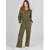 image:imageANRABESS Women 2 Piece Set Sweatsuits Lounge Fall Outfits  Quarter Zip Pullover Wide Leg Pants amp Pockets Matching SetCasual Travel Fashion Airport Vacation ClothingSweat Track SuitsOlive