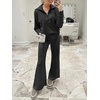 image:imageANRABESS Women 2 Piece Set Sweatsuits Lounge Fall Outfits  Quarter Zip Pullover Wide Leg Pants amp Pockets Matching SetCasual Travel Fashion Airport Vacation ClothingSweat Track SuitsBlack