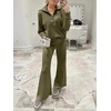 image:imageANRABESS Women 2 Piece Set Sweatsuits Lounge Fall Outfits  Quarter Zip Pullover Wide Leg Pants amp Pockets Matching SetCasual Travel Fashion Airport Vacation ClothingSweat Track SuitsOlive