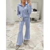 image:imageANRABESS Women 2 Piece Set Sweatsuits Lounge Fall Outfits  Quarter Zip Pullover Wide Leg Pants amp Pockets Matching SetCasual Travel Fashion Airport Vacation ClothingSweat Track SuitsSky Blue