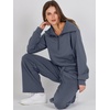 image:imageANRABESS Women 2 Piece Set Sweatsuits Lounge Fall Outfits  Quarter Zip Pullover Wide Leg Pants amp Pockets Matching SetCasual Travel Fashion Airport Vacation ClothingSweat Track SuitsGray