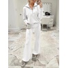 image:imageANRABESS Women 2 Piece Set Sweatsuits Lounge Fall Outfits  Quarter Zip Pullover Wide Leg Pants amp Pockets Matching SetCasual Travel Fashion Airport Vacation ClothingSweat Track SuitsWhite