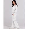 image:imageANRABESS Women 2 Piece Set Sweatsuits Lounge Fall Outfits  Quarter Zip Pullover Wide Leg Pants amp Pockets Matching SetCasual Travel Fashion Airport Vacation ClothingSweat Track SuitsWhite